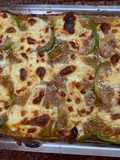 Zapallitos con salsa boloñesa y salsa marrón (hermana de la salsa blanca)