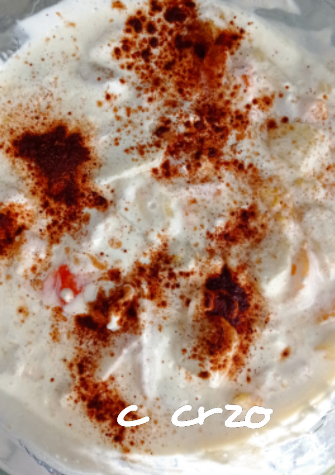 Una foto de Fruta con queso y canela