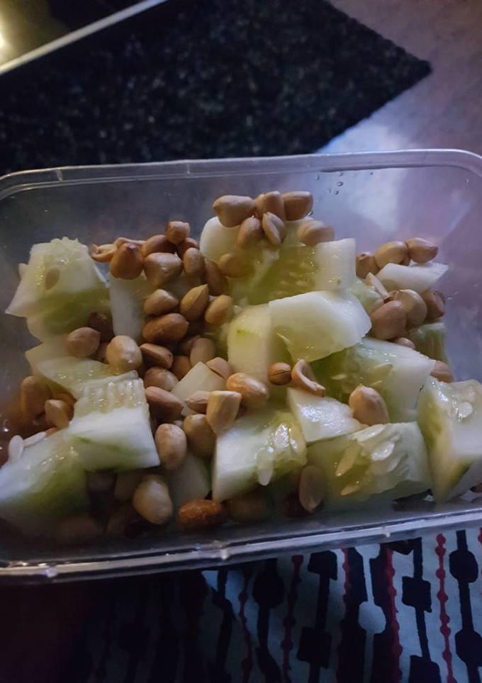 A picture of Cucumber and groundnut.