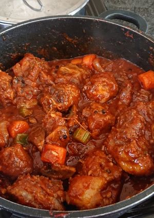 A picture of Chef Lesego's Oxtail Stew.