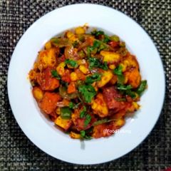 Sweet corns, Paneer, Veggies Dry Curry A picture of Sweet corns, Paneer, Veggies Dry Curry.