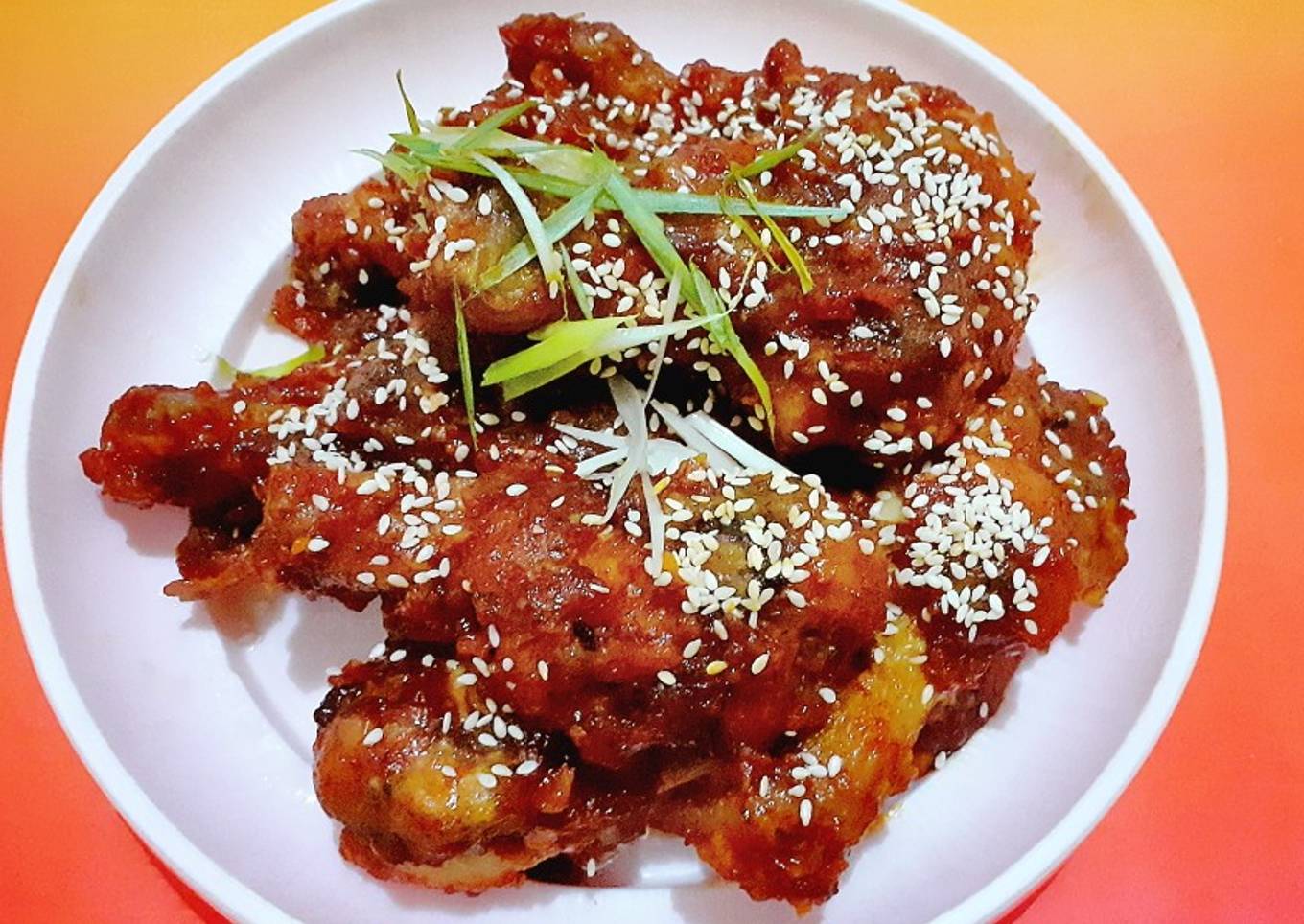 Yangnyeom-tongdak 🐔🍗🔥🌶 (Korean Fire Chicken 🇰🇷)