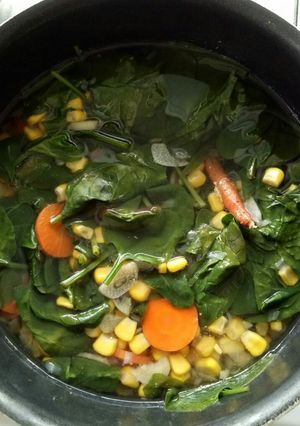 A picture of Spinach Soup (Sayur Bening Bayam) *Vegan.