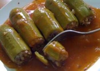The New Way Make Recipe Stuffed baby zucchini in tomato sauce  mehshi koussa Delicious Simple