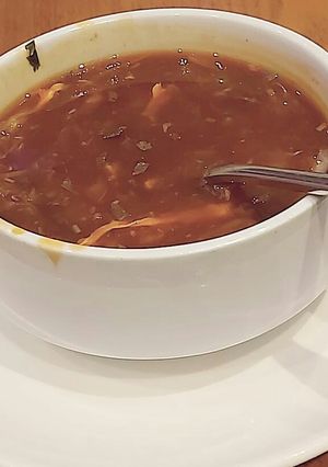 A picture of Hot and sour soup.
