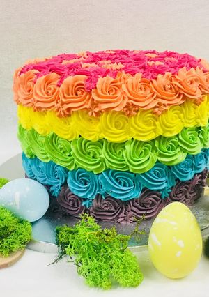 Une photo de Rainbow cake 3 chocolats