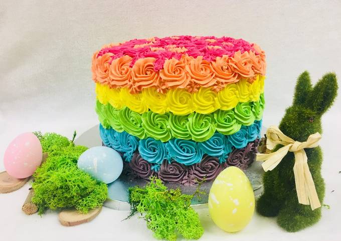 Le rainbow cake chocolat et praliné