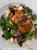 Brown rice and salmon salad