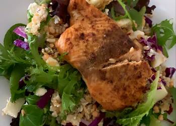 How to Cook Perfect Brown rice and salmon salad