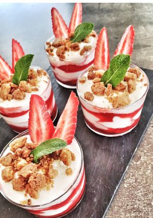 Une photo de Verrines gourmandise à la fraise