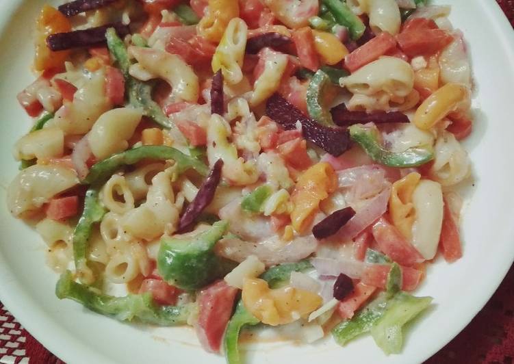 Steps to Prepare Any-night-of-the-week Pasta salad in white sauce