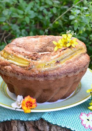 Una foto de Budín integral de manzana, pera y banana🍎🍐🍌
