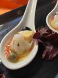Tapa de carpaccio de bacalao con alficoz
