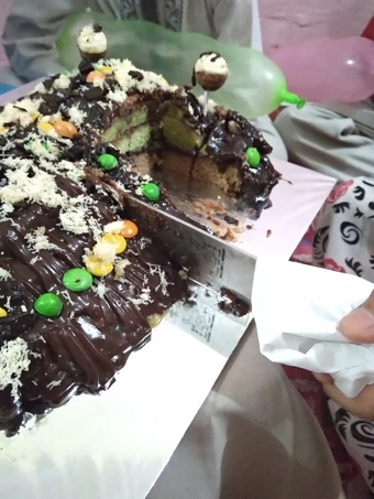 Cara Simple Membuat Resep  Cake Coklat Pandan Kukus Ultah yang Enak Banget, Sempurna