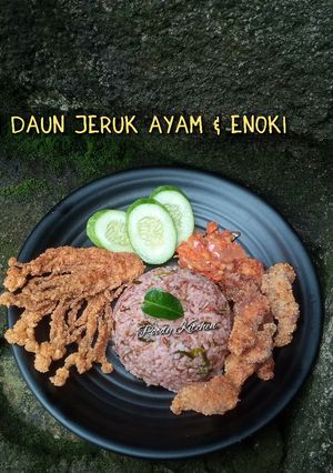 Foto resep Nasi Daun Jeruk Ayam & Enoki