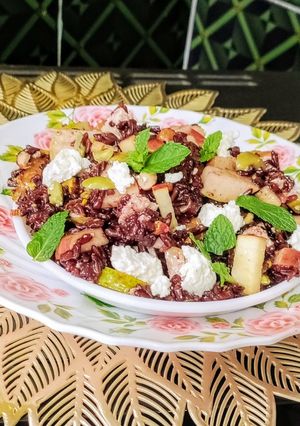 A picture of Black Rice, Fruits and Nuts Salad.