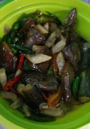 Foto resep Tumis Ikan Asin Terong Ungu Cabe Hijau