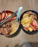 【簡易料理】壽喜燒娃娃菜銀針粉/烏冬