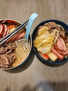 【簡易料理】壽喜燒娃娃菜銀針粉/烏冬 的食譜成品照片