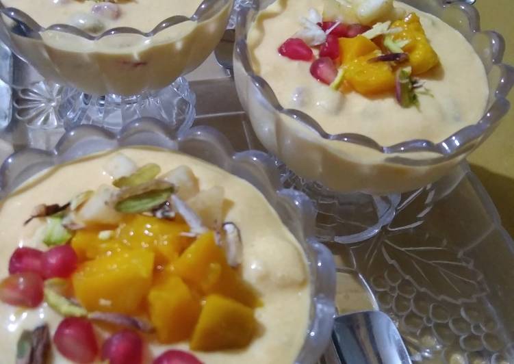 Steps to Prepare Super Quick Homemade Mango Cream Dessert