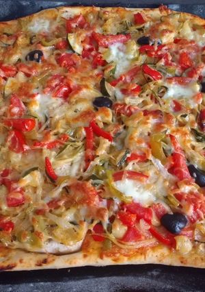 Una foto de Pizza de verduras