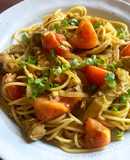 Canned Mackerel Curry Spaghetti