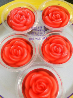 Foto resep Puding coklat mawar kaca