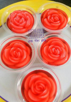 Foto resep Puding coklat mawar kaca