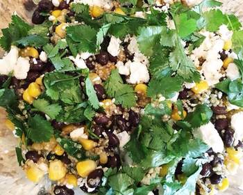 Popular Cuisine Black bean feta quinoa bowl Savory Delicious