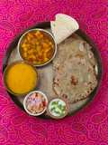 Kathiyawadi thali with real desi tadka
