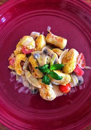 Una foto de Ñoquis de batata veganos y sin TACC