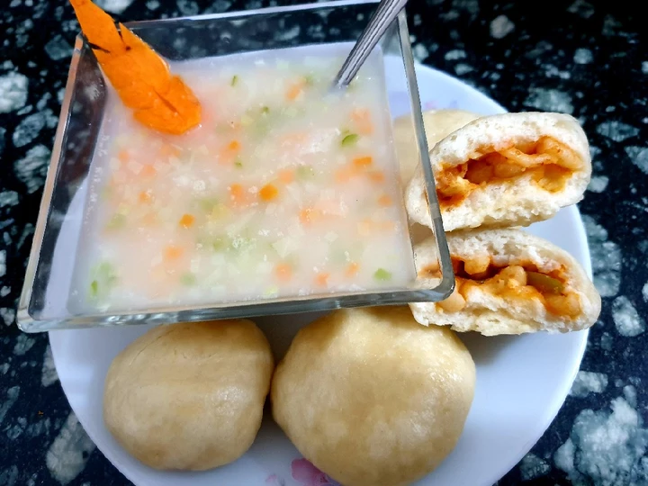 Recipe Rice soup with stuffed bun the Awesome  Can spoil the tongue