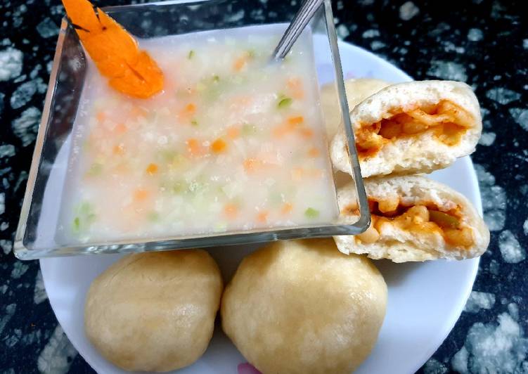 Recipe of Super Quick Homemade Rice soup with stuffed bun