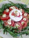 Primo sale con pomodori, rucola, maionese light e pistacchi