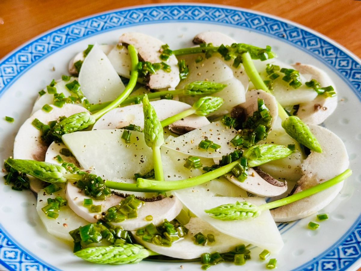 🌱 Salad Su Hào, Nấm & Măng Tây Rừng Sốt Hành Tăm