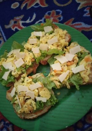 Foto resep Scramble egg toast