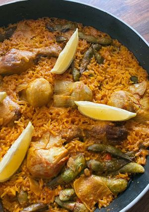 A picture of Spanish Rice (Paella).