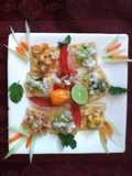 Ceviches de camarón Nayarita con frutas de temporada