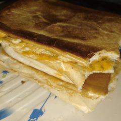 A picture of Toasted bread and egg.