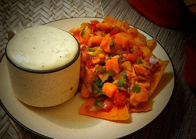Easiest Way to Make Favorite NACHOS WITH MANGO SALSA AND CHEESE SAUCE | CHEESE DIP |SALSA