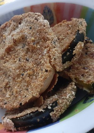 Una foto de "Milanesas" de calabaza y zapallito verde