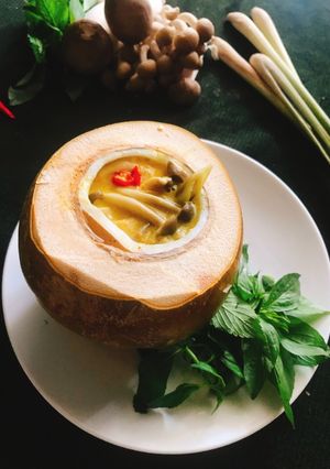 Hình của món Nấm om dừa - 90 ngàn 3 món Chay chanh sả :).