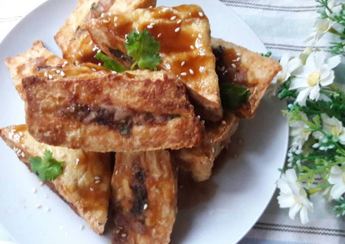 薑香蠔油燴油豆腐鑲肉 食譜成品照片