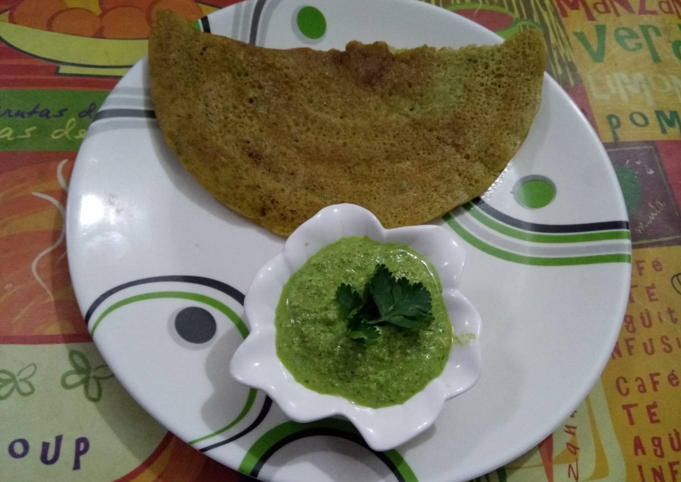 Instant Rice & coriander dosa