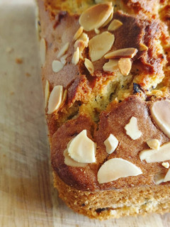A picture of Almond Blackcurrant Pound Cake.
