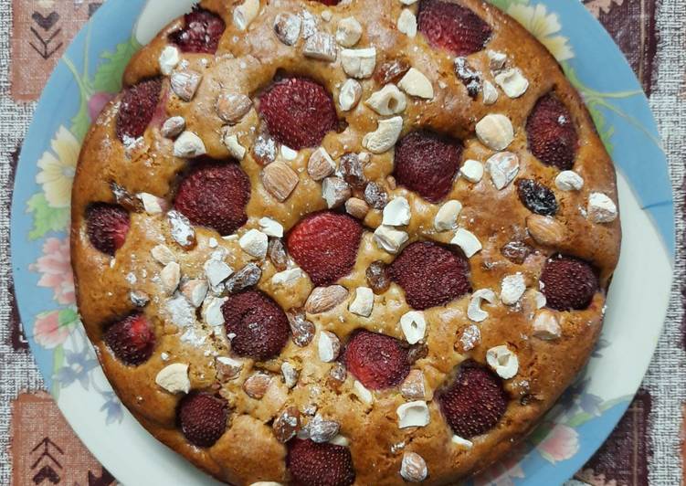 Easiest Way to Prepare Quick Strawberry Dryfruits Cake