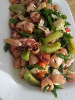 Foto resep Tumis cumi asin cabe hijau