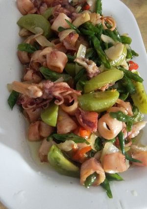 Foto resep Tumis cumi asin cabe hijau