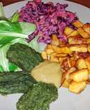 Falafel de espinacas en Poke bol vegano