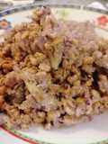 Farro con crema di radicchio e funghi light 💜🍄